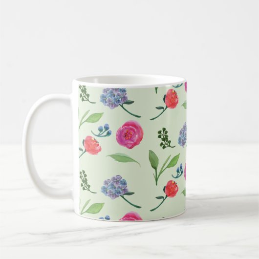 Aquarellblume Kaffeetasse (Links)