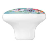 Aquarellblume Keramikknauf (Seitenansicht)