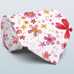 Aquarellblume Krawatte<br><div class="desc">Handgemalte Aquarellfarben mit Blumenmuster in Rot, Rosa und Gelb auf weißem Hintergrund. Originelle Kunst von Nic Squirrell.</div>