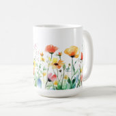 Aquarellblume Kunst 🌺 Kaffeemaschine 15oz Kaffeetasse (VorderseiteRechts)