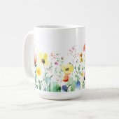 Aquarellblume Kunst 🌺 Kaffeemaschine 15oz Kaffeetasse (Vorderseite Links)