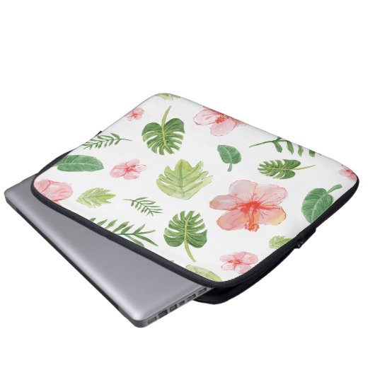 Aquarellblume Laptopschutzhülle (Vorne Knopf)