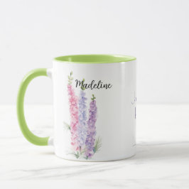 Aquarellblume Larkspur Juli Blume Tasse