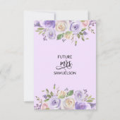 Aquarellblume Lavendel Lila Brautparty Einladung (Rückseite)