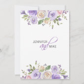 Aquarellblume Lavendel Lila Lilac Wedding Einladung (Rückseite)