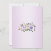 Aquarellblume Lavendel Lila Quinceñera Einladung (Rückseite)