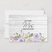 Aquarellblume Lavendel Rustikales Brautparty Einladung (Rückseite)