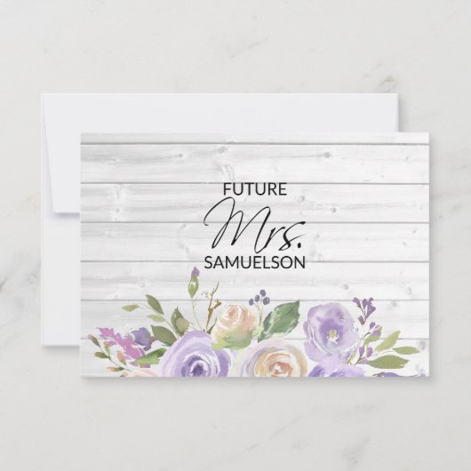 Aquarellblume Lavendel Rustikales Brautparty Einladung (Rückseite)