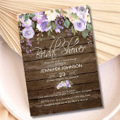Aquarellblume Lavendel Rustikales Brautparty Einladung