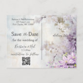 Aquarellblume Lavendel Save the Date Foto Postkarte (Rückseite)
