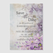Aquarellblume Lavendel Save the Date Pergament Einladungen (Vorderseite)