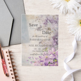 Aquarellblume Lavendel Save the Date Pergament Einladungen