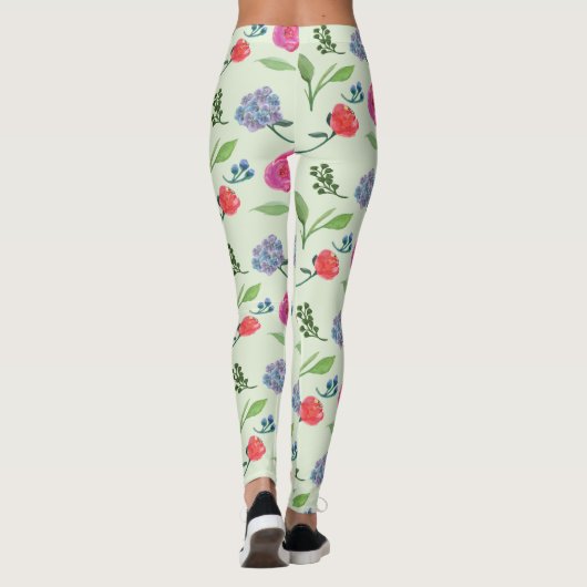 Aquarellblume Leggings (Rückseite)