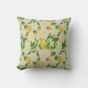 Aquarellblume Lemon Frucht Personalisiert Kissen