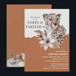 Aquarellblume Leopard 40. Geburtstag Einladung<br><div class="desc">40. Geburtstag Einladungen in Watercolor Floral Leopard präsentiert einen eleganten Leopard in Aquarellfarben-Blume auf weißem und braunem Hintergrund mit Ihren vierzigsten Geburtstagsinfos unten. Personalisieren Sie den Text in den Textfeldern,  indem Sie ihn bearbeiten. Für Sie entworfen von Evco Studio www.zazzle.com/store/evcostudio</div>