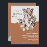 Aquarellblume Leopard 40. Geburtstag Einladung<br><div class="desc">40. Geburtstag Einladungen in Watercolor Floral Leopard präsentiert einen eleganten Leopard in Aquarellfarben-Blume auf weißem und braunem Hintergrund mit Ihren vierzigsten Geburtstagsinfos unten. Personalisieren Sie den Text in den Textfeldern,  indem Sie ihn bearbeiten. Für Sie entworfen von Evco Studio www.zazzle.com/store/evcostudio</div>