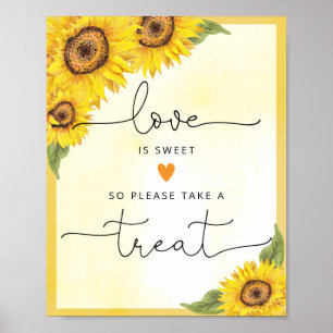 Aquarellblume Liebe ist süß, nehmen Sie eine Lecke Poster
