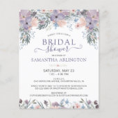 Aquarellblume Lila Bridal Dusche Einladung (Vorderseite)