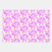 Aquarellblume, Lila rosa Handgemalt Geschenkpapier Set (Vorderseite)