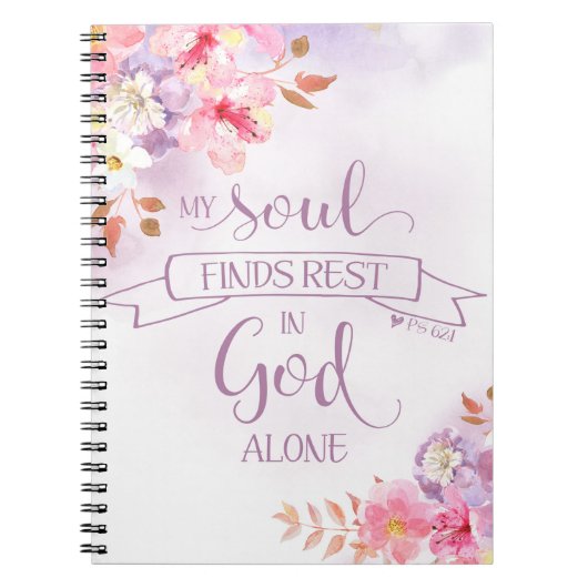 Aquarellblume, Mein Soul findet Erholung - S 62:1 Notizblock (Vorderseite)