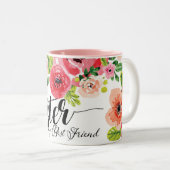 Aquarellblume Meine Schwester, mein bester Freund  Zweifarbige Tasse (VorderseiteRechts)