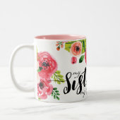 Aquarellblume Meine Schwester, mein bester Freund Zweifarbige Tasse (Links)