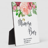 Aquarellblume Mimosa Bar Wedding Sign Plaque Fotoplatte (Seite)