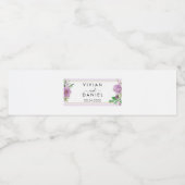 Aquarellblume, Minimalistisches Hochzeitwasser Wasserflaschenetikett (Einzelnes Label)