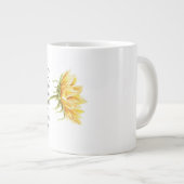 Aquarellblume mit "blühender" Text-Tasse Jumbo-Tasse (Vorderseite Rechts)
