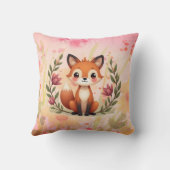 Aquarellblume mit Fox Kissen (Rückseite)