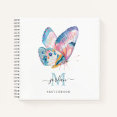 Aquarellblume mit Monogram-Sketchbook Notizblock (Vorderseite)