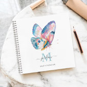 Aquarellblume mit Monogram-Sketchbook Notizblock