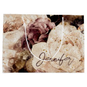 Aquarellblume mit Namen Große Geschenktüte (Rückseite)