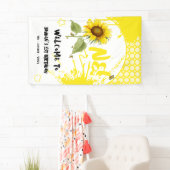 Aquarellblume mit Schmetterlingen 1. Geburtstag Banner (Insitu)