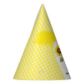 Aquarellblume mit Schmetterlingen 1. Geburtstag Partyhütchen (Links)