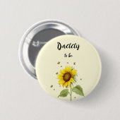 Aquarellblume mit Schmetterlingen Daddy-to-be Button (Vorne & Hinten)