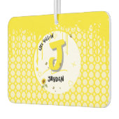 Aquarellblume mit Schmetterlingen wie Gelb Autolufterfrischer (Links)