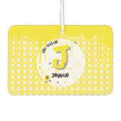 Aquarellblume mit Schmetterlingen wie Gelb Autolufterfrischer (Vorderseite)