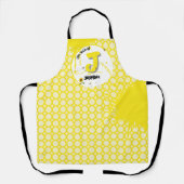 Aquarellblume mit Schmetterlingen wie Gelb Schürze (Vorderseite)