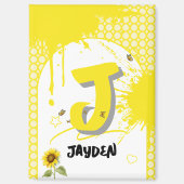 Aquarellblume mit Schmetterlingsblume Magnet (Vorderseite)