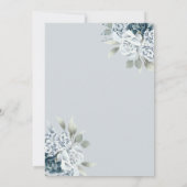 Aquarellblume Moderne dufte blaue Hochzeit Einladung (Rückseite)