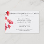 *~* Aquarellblume Moderne Rote Mohn-Blume Visitenkarte (Rückseite)