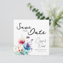 Aquarellblume Moderne Save the Date