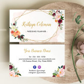 Aquarellblume Moderner geometrischer Rahmen Visitenkarte