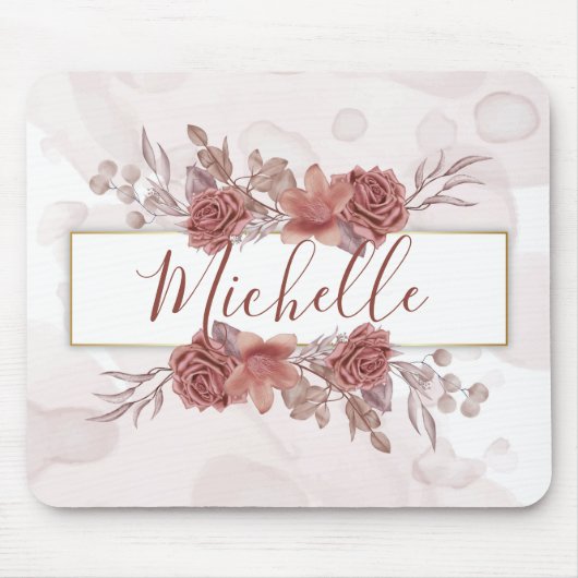 Aquarellblume Mousepad (Vorne)