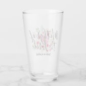 Aquarellblume MUTTER DES BRIDE-Brautparty Glas (Rückseite)