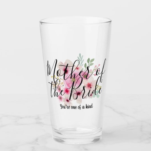 Aquarellblume MUTTER DES BRIDE-Brautparty Glas (Vorderseite)