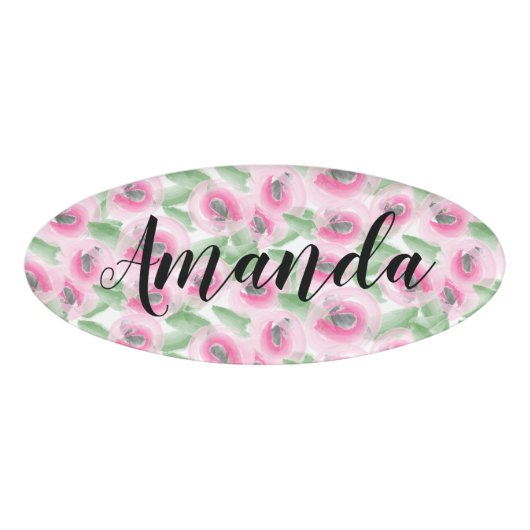 Aquarellblume Namenschild (Vorderseite)