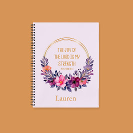 Aquarellblume Neh. 8:10 Die Freude des Herrn Notizblock