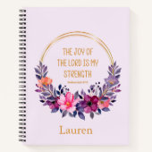 Aquarellblume Neh. 8:10 Die Freude des Herrn Notizblock (Vorderseite)